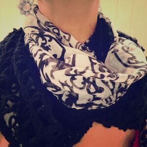 Paisley/Black knit infinity scarf